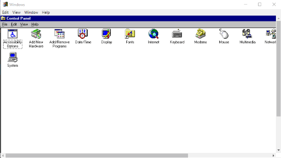windows 95 applications in windows 10